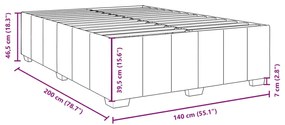 Σκελετός Κρεβατιού Χωρίς Στρώμα Αν. Γκρι 140x200 εκ.Υφασμάτινο - Γκρι