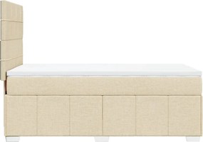 vidaXL Κρεβάτι Boxspring με Στρώμα Κρεμ 80 x 200 εκ. Υφασμάτινο