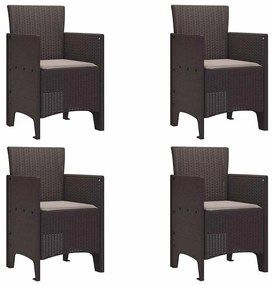 vidaXL Σέτ φαγητού για κήπο 5 pcs Καφέ Rattan Polt