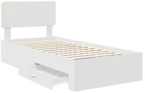 vidaXL Σκελετός Κρεβατιού Λευκό 100 x 200 cm Επεξεργασμένο ξύλο