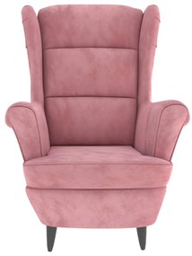 vidaXL Πολυθρόνα Ροζ Βελούδινη