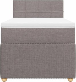 vidaXL Κρεβάτι Boxspring με Στρώμα Taupe 100 x 200 εκ. Υφασμάτινο