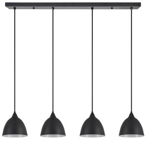 Φωτιστικό Οροφής - Ράγα Adept 77-9048 85x16x300cm 4xE27 60W Black Homelighting Μέταλλο