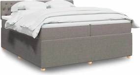 vidaXL Κρεβάτι Boxspring με Στρώμα Taupe 200x200 εκ. Υφασμάτινο
