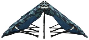 vidaXL Ξαπλώστρα Δύο Ατόμων Πτυσσόμενη Σχέδιο Φύλλων Ατσάλινη