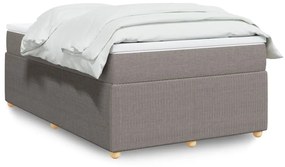 vidaXL Κρεβάτι Boxspring με Στρώμα Taupe 120x190 εκ. Υφασμάτινο