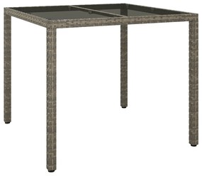 vidaXL Τραπέζι Φαγητού Κήπου Γκρι 90x90x75 εκ Πολυ Ρατάν