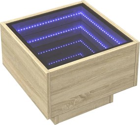 vidaXL Κομοδίνο Άπειρο Φως LED Sonoma Δρυς 40x40x30 εκ.