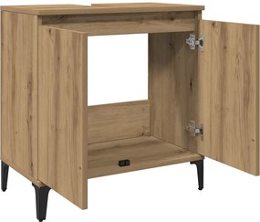 vidaXL Ντουλάπι Νιπτήρα τεχνίτης Δρυς 58x33x60 εκ. Επεξεργασμένο Ξύλο