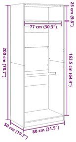 ΝΤΟΥΛΑΠΑ ΧΡΩΜΑ SONOMA ΔΡΥΣ 80X50X200 ΕΚ. ΑΠΟ ΕΠΕΞ. ΞΥΛΟ 3307794