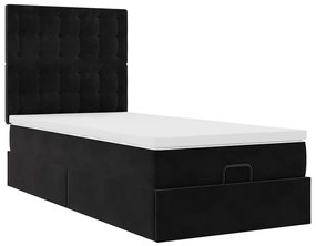 Οθωμανικό κρεβάτι με στρώματα &amp; LEDs Μαύρο 80x200cm Velvet 3314428