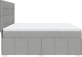 vidaXL Κρεβάτι Boxspring με Στρώμα Ανοιχτό Γκρι 180x200 εκ. Υφασμάτινο