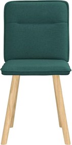 vidaXL Καρέκλες Τραπεζαρίας 2 τεμ. Σκούρο Πράσινο Υφασμάτινες