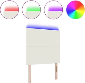 vidaXL LED κεφαλάρι με φώτα λωρίδας LED Κρεμ 100 cm Πολυεστέρας
