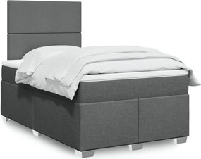 vidaXL Κρεβάτι Boxspring με Στρώμα Σκούρο Γκρι 120x190 εκ Υφασμάτινο