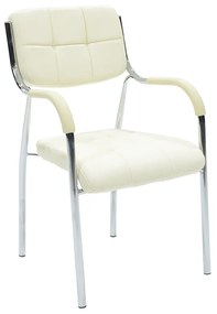 217-000033 Καρέκλα επισκέπτη Florida pakoworld PU λευκό πόδι χρωμίου 53,0x55,0x83,0εκ METAL - PVC - TUBE D25x0.8MM WHITE - CHROME, 1 Τεμάχιο