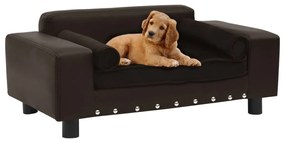 Καναπές-Κρεβάτι Σκύλου Καφέ 81x43x31 εκ. Βελουτέ/Συνθετ. Δέρμα - Καφέ