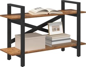 vidaXL Ράφι Βιβλίων 2 επιπέδων 100 x 33,5 x 64 εκ Επεξεργασμένο Ξύλο
