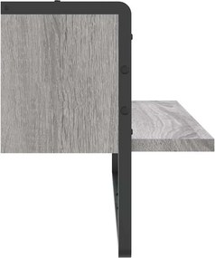 vidaXL Ράφι Τοίχου με Μπάρα Γκρι Sonoma 65x25x30 εκ.