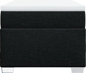 vidaXL Κρεβάτι Boxspring με Στρώμα Μαύρο 80 x 200 εκ. Υφασμάτινο