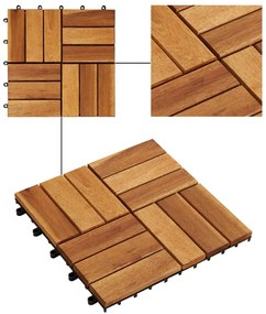 Σετ Πλακάκια Deck 20 τεμ. 30 x 30 από Ξύλο Ακακίας