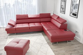 Γωνιακός καναπές Gelito LTHR-Kokkino-Δεξιά