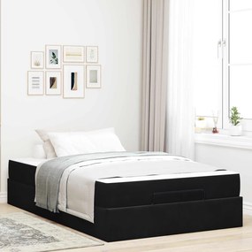 vidaXL Σκελετός κρεβατιού με στρώμα 2 pcs Μαύρο Βελούδο