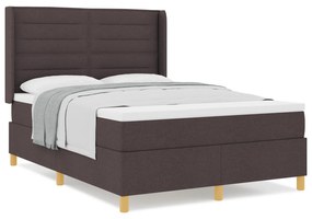 vidaXL Κρεβάτι Box Spring με Ματress - Σκούρο Καφέ, 140x200 εκ., Υλικό