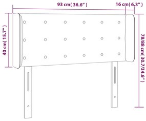 Κεφαλάρι Κρεβατιού LED Λευκό 93x16x78/88εκ. από Συνθετικό Δέρμα 3123315