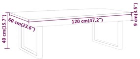 ΤΡΑΠΕΖΑΚΙ ΣΑΛΟΝΙΟΥ ΣΚ. ΚΑΦΕ/ΜΑΥΡΟ 120X60X40 ΕΚ. ΑΠΟ MDF/ΣΙΔΕΡΟ 286103