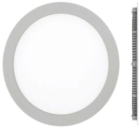 Panel Led Χωνευτό VK/04017/G/C Φ24x1,5cm Led 1920Lm 24W 4000K Grey VKLed Στρόγγυλο