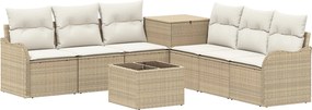 vidaXL Σετ Καναπέ 8 τμχ. Μπεζ και Κρέμ 55 x 55 x 37 εκ