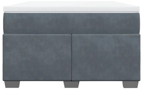 vidaXL Κρεβάτι Boxspring με Στρώμα Σκούρο Γκρι 120x200 εκ. Βελούδινο