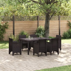 vidaXL Τραπέζι Κήπου Καφέ 150x100x73 εκ. Πολυ Ράτταν