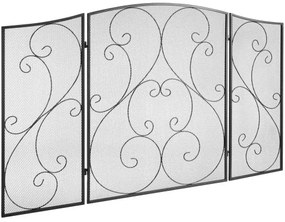 VEVOR Fireplace Screen 3 Panel, Sturdy Iron Mesh Fireplace Screen, 122(L)x76.7(H)CM Spark Guard Cover, No Assembly Required, Free Standing Fireplace Fence Grate for Living Room Home Decor Vintage