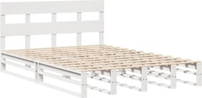 vidaXL Σκελετός Κρεβ. Χωρίς Στρώμα Λευκό 135x190 εκ Μασίφ Πεύκο