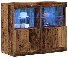 vidaXL Συρταριέρα με LED Φωτισμό Παλιού Ξύλου 81x37x67 εκ.