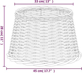 vidaXL Καπέλο Φωτιστικού Λευκό Ø45x28 εκ. από Wicker