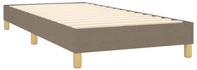 vidaXL Κρεβάτι Boxspring με Στρώμα Taupe 90x200 εκ. Υφασμάτινο