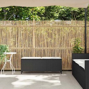 Πάγκος κήπου με μαξιλάρι Μαύρο 110x30x40,5 cm Poly Rattan - Μαύρο