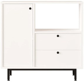 Ντουλάπι 956LCS3551 88x35,5x85cm White Μοριοσανίδα, Μέταλλο