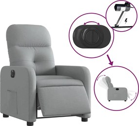vidaXL Πολυθρόνα Ανακλινόμενη Ηλεκτρική Ανοιχτό Γκρι Υφασμάτινη