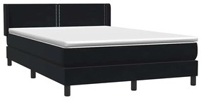 Box Spring Κρεβάτι με στρώμα Μαύρο 160x220 cm Βελούδινο - Μαύρο