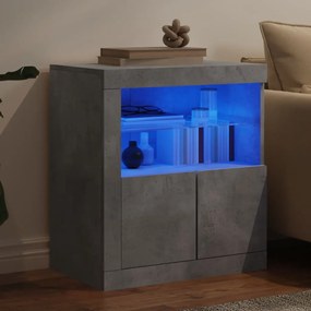 vidaXL Ντουλάπι με LED Γκρι Σκυροδέματος 60,5x37x67 εκ.
