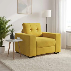 vidaXL Πολυθρόνα Κίτρινη Βελούδινη 100x78x80 εκ.