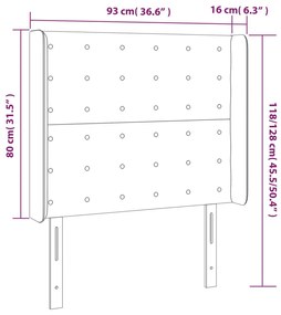 Κεφαλάρι Κρεβατιού LED Κρεμ 93x16x118/128εκ. Υφασμάτινο - Κρεμ