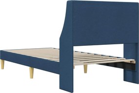 vidaXL Σκελετός Κρεβατιού Μονόχρωμο Μπλε 100 x 200 cm ύφασμα