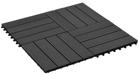 vidaXL Πλακάκια Deck 22 τεμ. Μαύρα 30 x 30 εκ. 2 μ² από WPC