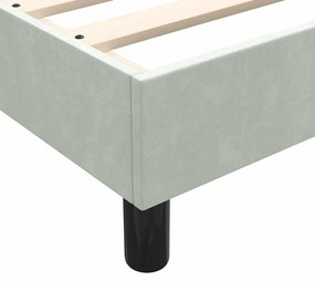 Box Spring κρεβάτι με στρώματα ανοιχτό γκρι 180x220cm Βελούδινο - Γκρι