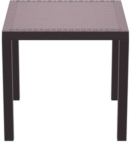 Τραπέζι πολυπροπυλένιου Wicker Orlando 80x80 Καφέ